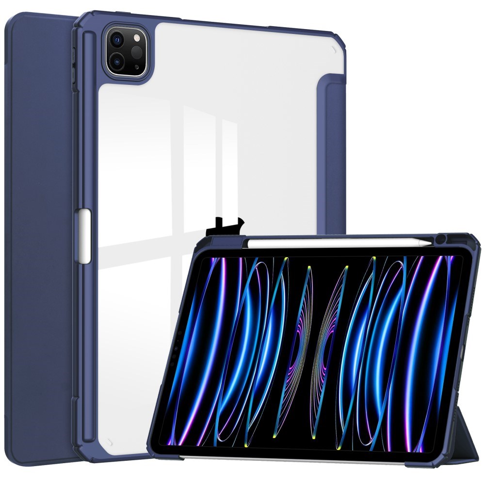 EIDERWOOD iPad Pro 11" (2025 / 2024) Hybrid Cover m. Pen Holder - Blå & Gennemsigtig