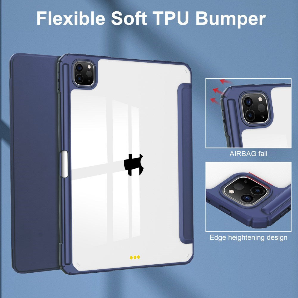 EIDERWOOD iPad Pro 11" (2025 / 2024) Hybrid Cover m. Pen Holder - Blå & Gennemsigtig