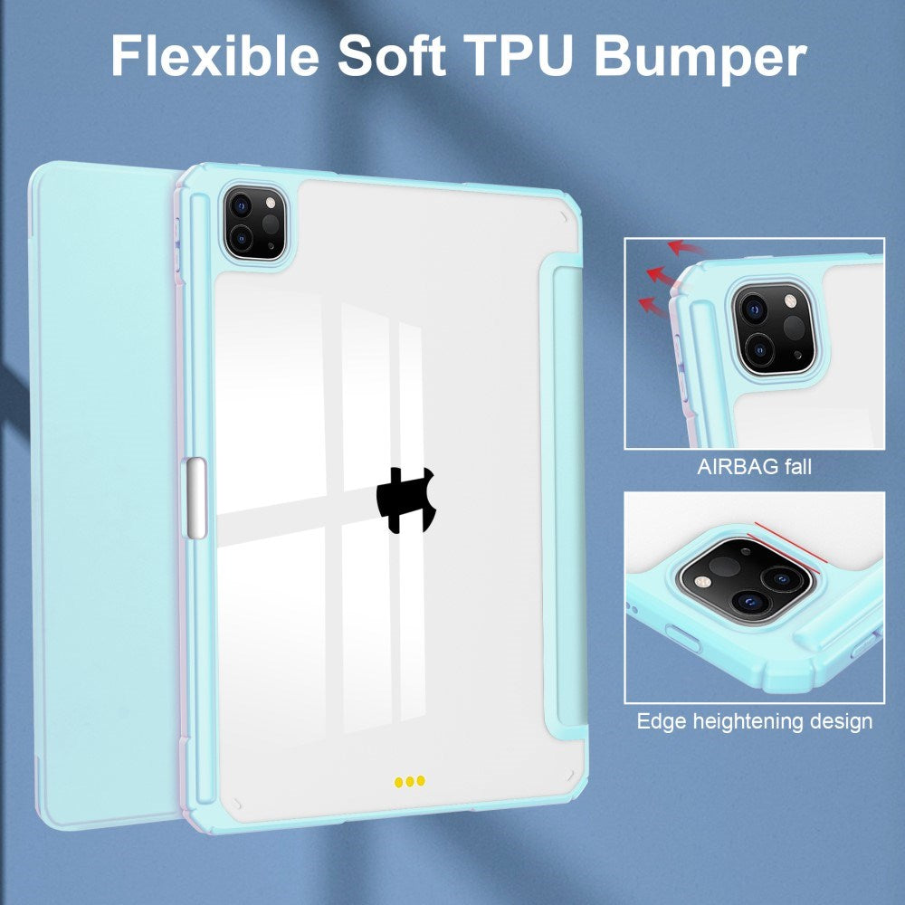 EIDERWOOD iPad Pro 11" (2025 / 2024) Hybrid Cover m. Pen Holder - Lyse Blå & Gennemsigtig