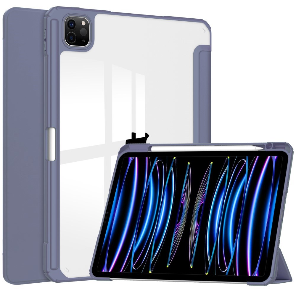 EIDERWOOD iPad Pro 11" (2025 / 2024) Hybrid Cover m. Pen Holder - Lilla & Gennemsigtig