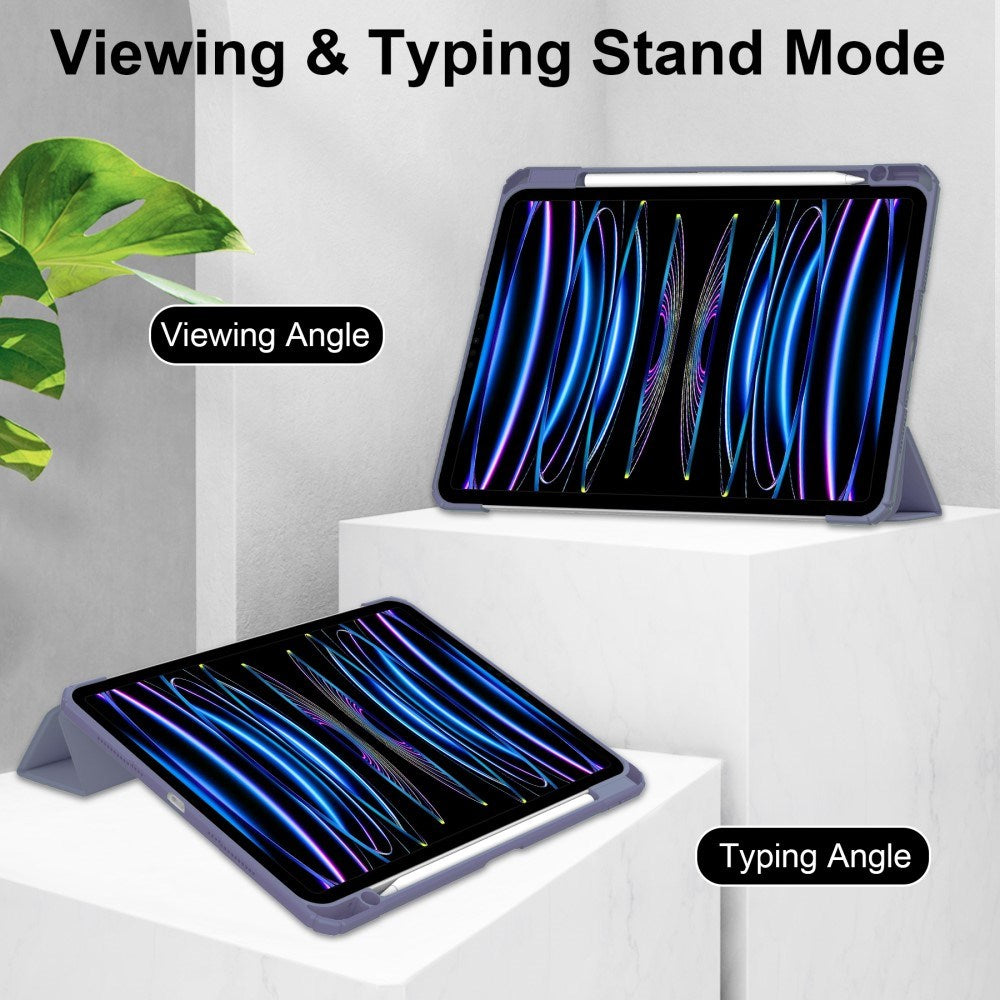 EIDERWOOD iPad Pro 11" (2025 / 2024) Hybrid Cover m. Pen Holder - Lilla & Gennemsigtig