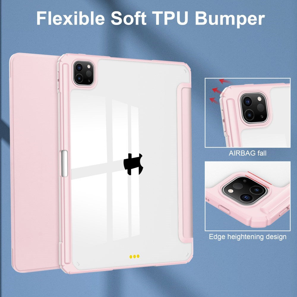 EIDERWOOD iPad Pro 11" (2025 / 2024) Hybrid Cover m. Pen Holder - Pink & Gennemsigtig