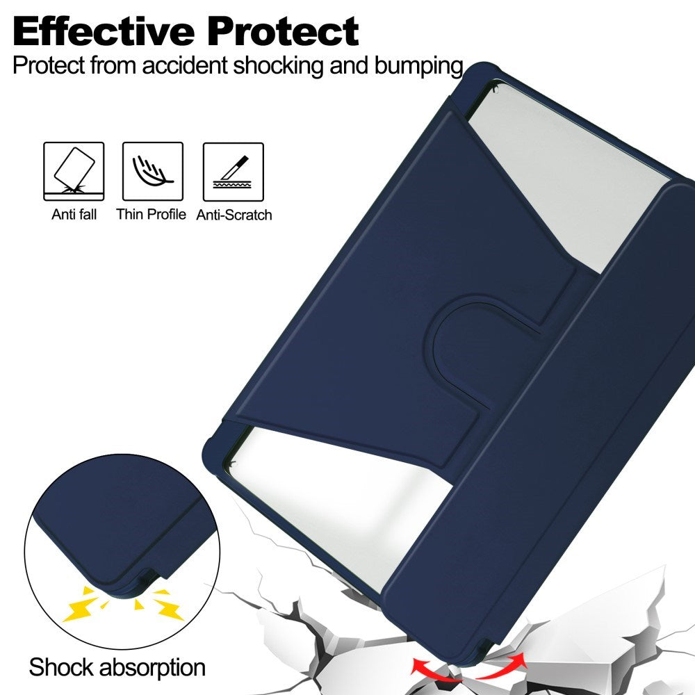 EIDERWOOD iPad Pro 11" (2025 / 2024) Hybrid Cover m. Roterende Ståfunktion - Gennemsigtig / Mørkeblå