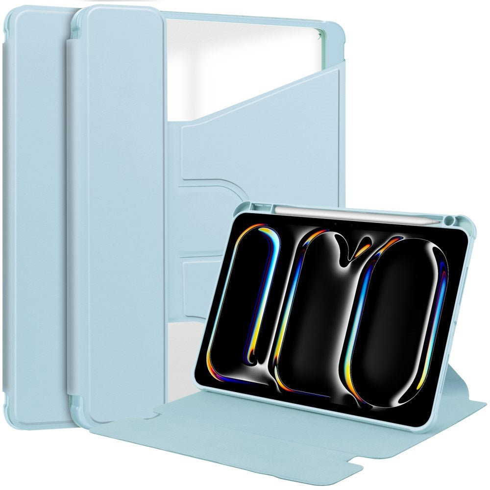 EIDERWOOD iPad Pro 11" (2025 / 2024) Hybrid Cover m. Roterende Ståfunktion - Gennemsigtig / Lyseblå