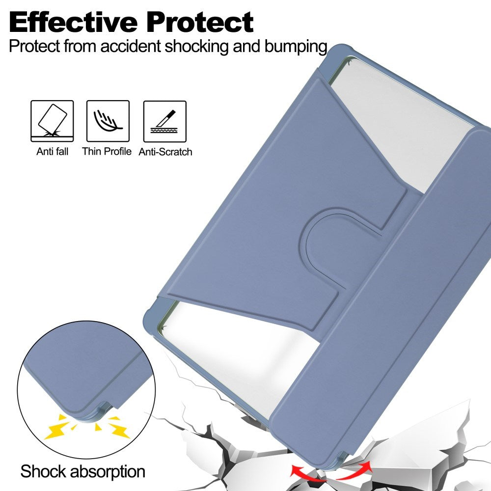 EIDERWOOD iPad Pro 11" (2025 / 2024) Hybrid Cover m. Roterende Ståfunktion - Gennemsigtig / Lilla