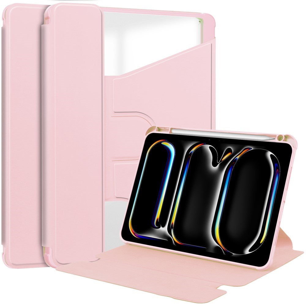 EIDERWOOD iPad Pro 11" (2025 / 2024) Hybrid Cover m. Roterende Ståfunktion - Gennemsigtig / Pink