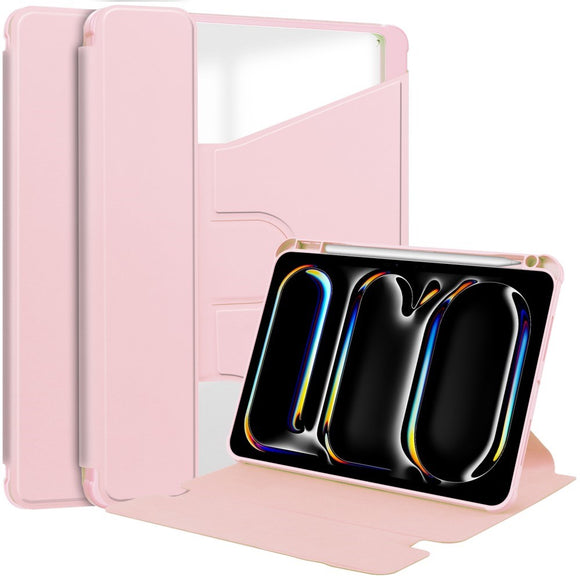 EIDERWOOD iPad Pro 11" (2025 / 2024) Hybrid Cover m. Roterende Ståfunktion - Gennemsigtig / Pink