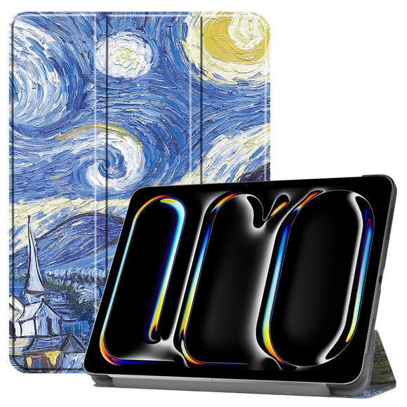 EIDERWOOD iPad Pro 11" (2025 / 2024) Tri-Fold Kunstlæder Cover m. Vågeblus Funktion - Himmel