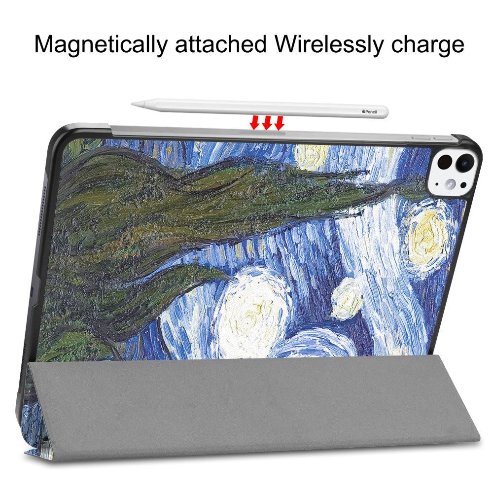 EIDERWOOD iPad Pro 11" (2025 / 2024) Tri-Fold Kunstlæder Cover m. Vågeblus Funktion - Himmel