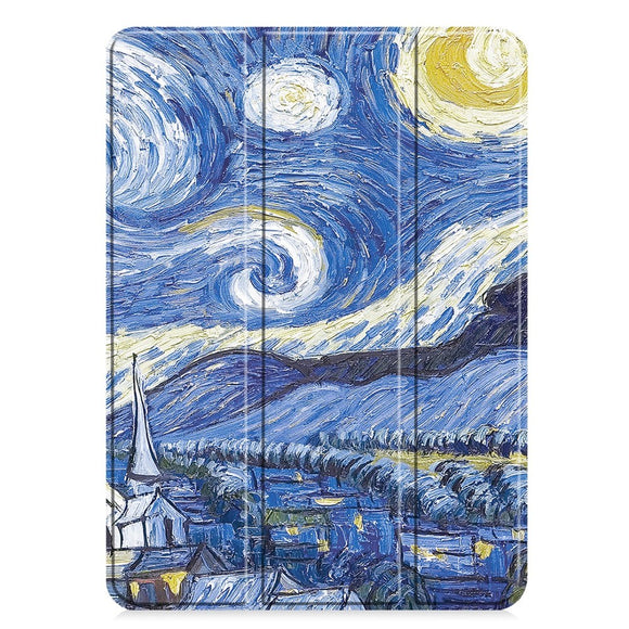 EIDERWOOD iPad Pro 11" (2025 / 2024) Tri-Fold Kunstlæder Cover m. Vågeblus Funktion - Himmel