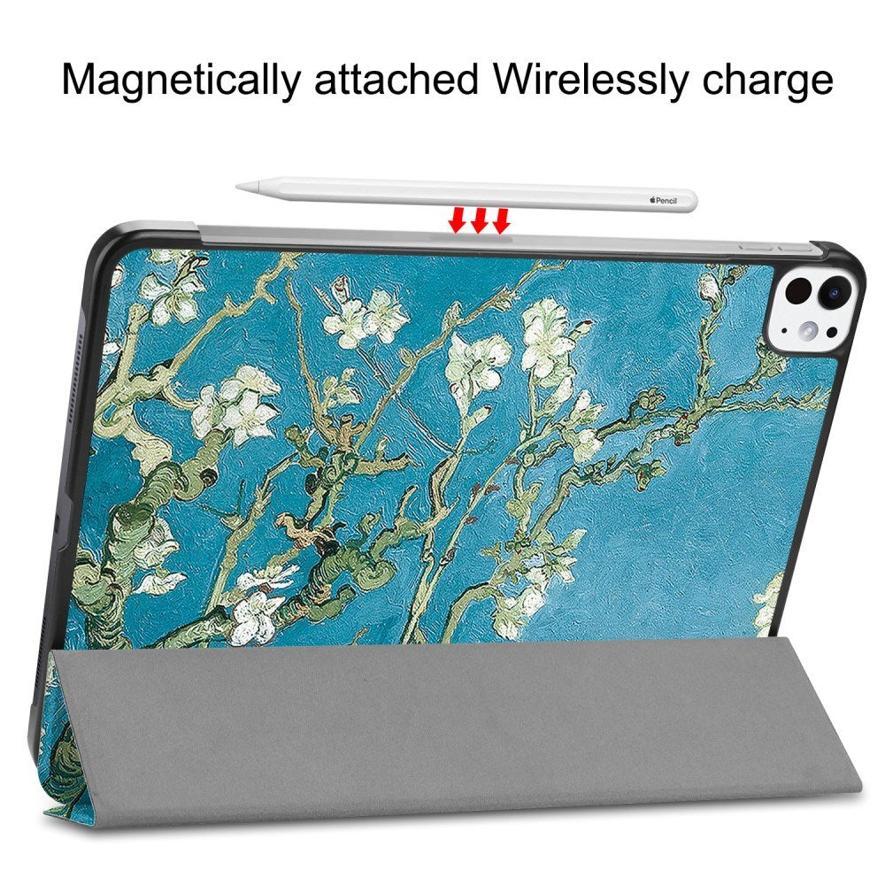 EIDERWOOD iPad Pro 11" (2025 / 2024) Tri-Fold Kunstlæder Cover m. Vågeblus Funktion - Blomstergrene