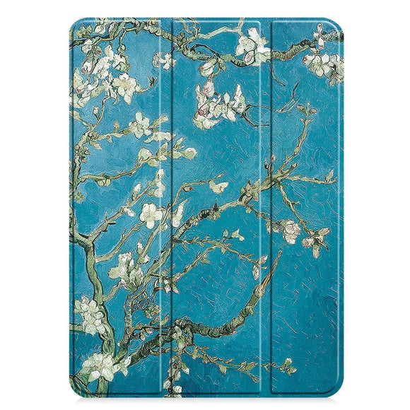 EIDERWOOD iPad Pro 11" (2025 / 2024) Tri-Fold Kunstlæder Cover m. Vågeblus Funktion - Blomstergrene