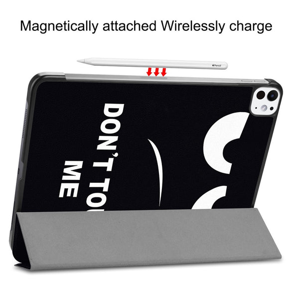 EIDERWOOD iPad Pro 11" (2025 / 2024) Tri-Fold Kunstlæder Cover m. Vågeblus Funktion - "Don't Touch Me"