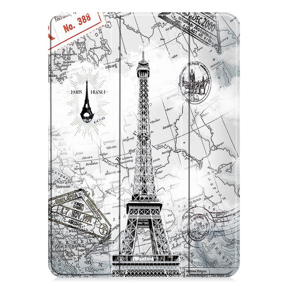 EIDERWOOD iPad Pro 11" (2025 / 2024) Tri-Fold Kunstlæder Cover m. Vågeblus Funktion - Eiffeltårnet