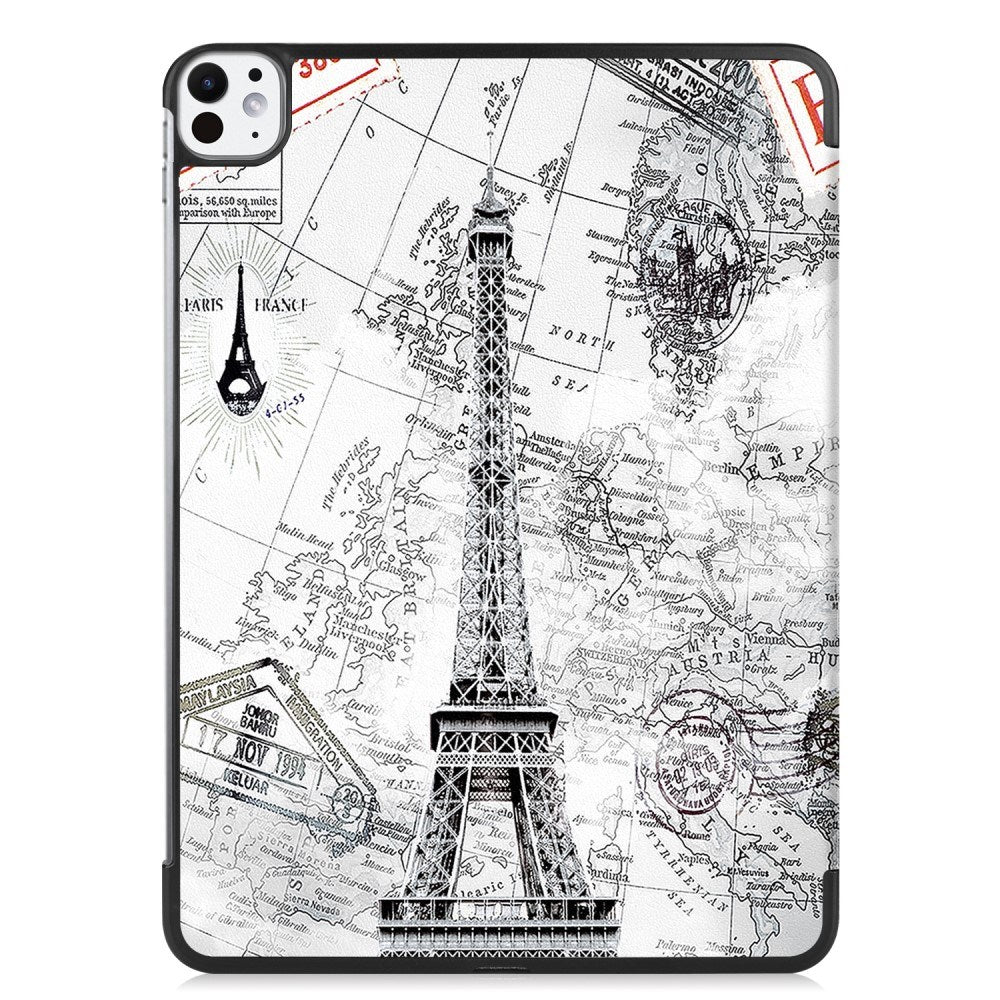 EIDERWOOD iPad Pro 11" (2025 / 2024) Tri-Fold Kunstlæder Cover m. Vågeblus Funktion - Eiffeltårnet