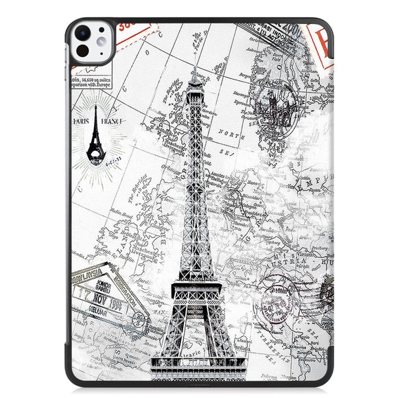 EIDERWOOD iPad Pro 11" (2025 / 2024) Tri-Fold Kunstlæder Cover m. Vågeblus Funktion - Eiffeltårnet
