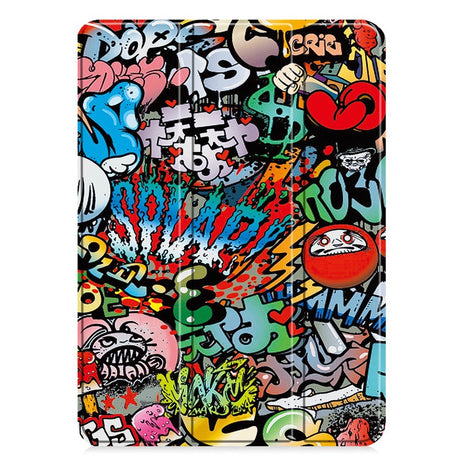 EIDERWOOD iPad Pro 11" (2025 / 2024) Tri-Fold Kunstlæder Cover m. Vågeblus Funktion - Graffiti