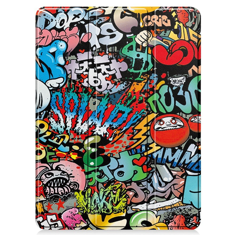 EIDERWOOD iPad Pro 11" (2025 / 2024) Tri-Fold Kunstlæder Cover m. Vågeblus Funktion - Graffiti