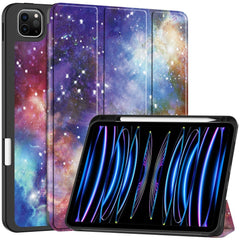 EIDERWOOD iPad Pro 11" (2025 / 2024) Tri-Fold Kunstlæder Cover m. Vågeblus Funktion - Galakse