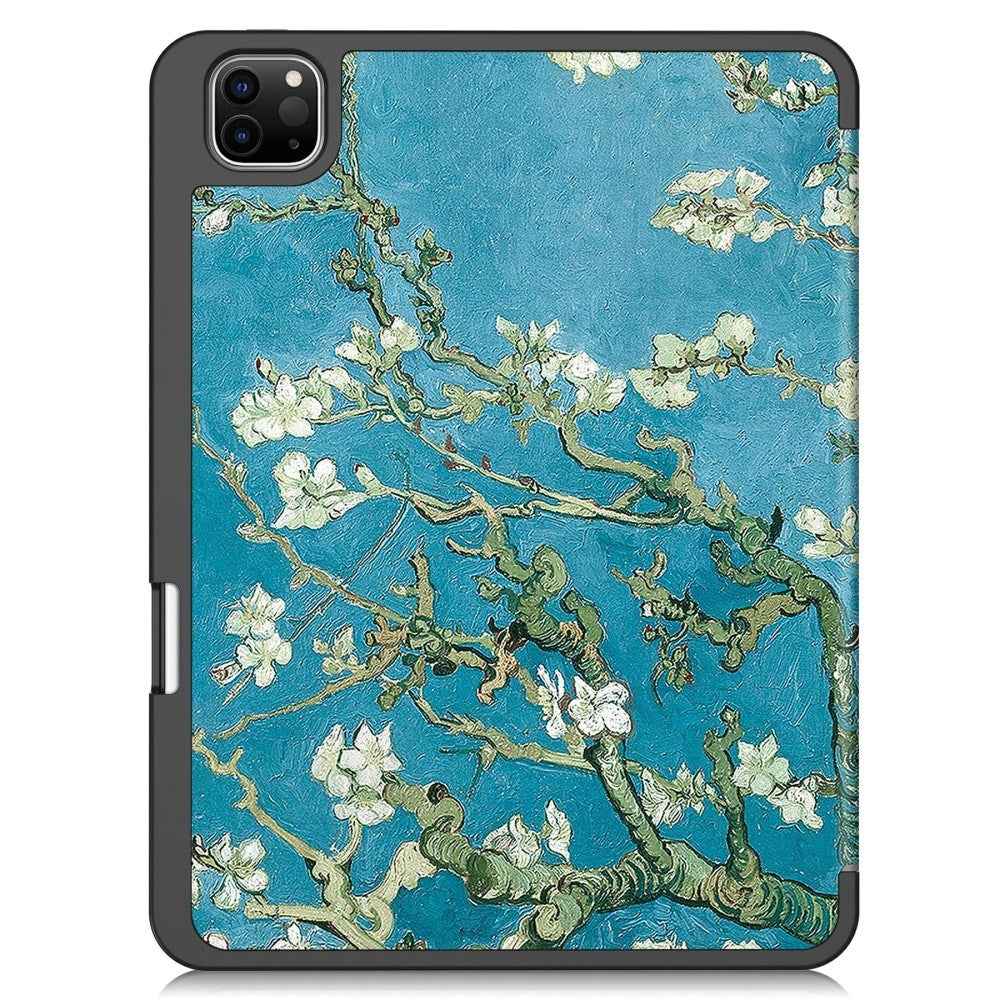 EIDERWOOD iPad Pro 11" (2025 / 2024) Tri-Fold Kunstlæder Cover m. Vågeblus Funktion - Blomster