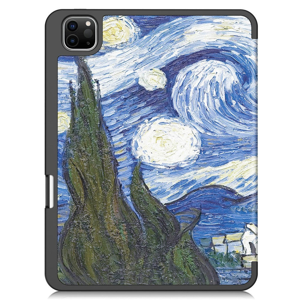 EIDERWOOD iPad Pro 11" (2025 / 2024) Tri-Fold Kunstlæder Cover m. Vågeblus Funktion - Maleri