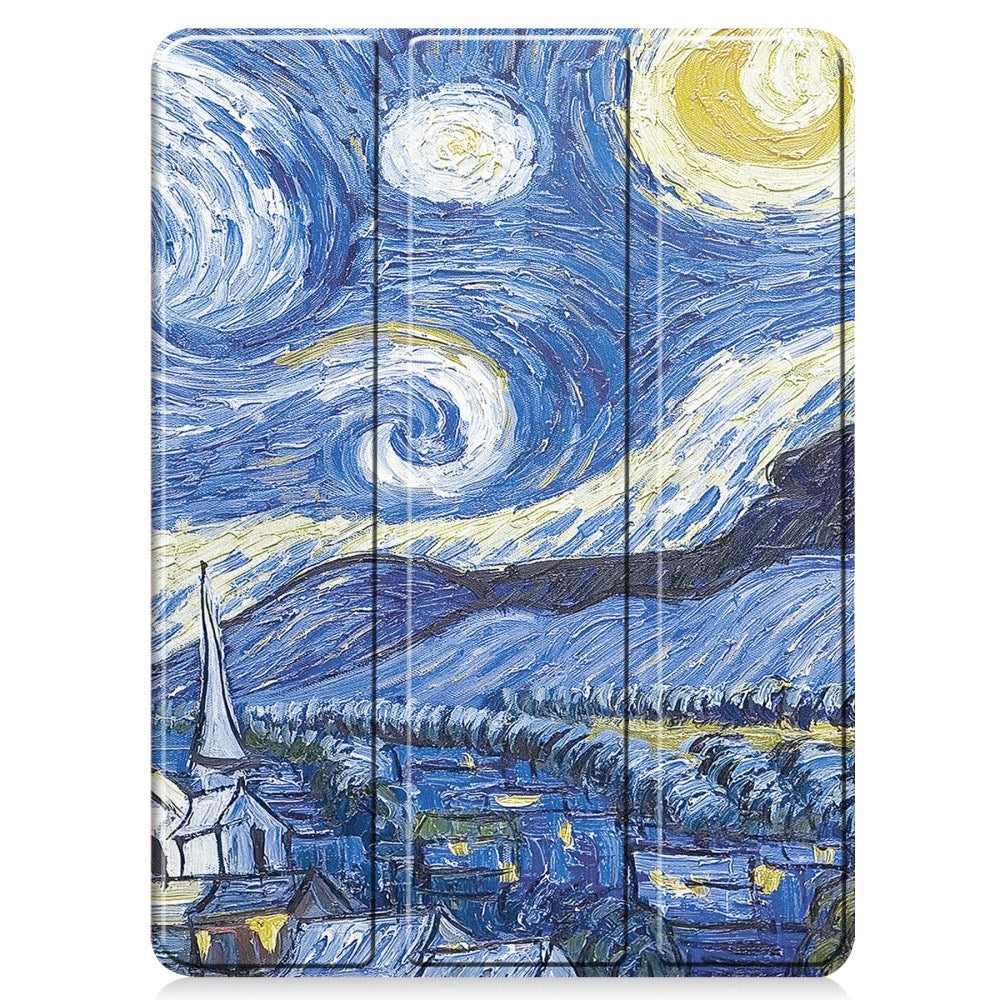 EIDERWOOD iPad Pro 11" (2025 / 2024) Tri-Fold Kunstlæder Cover m. Vågeblus Funktion - Maleri
