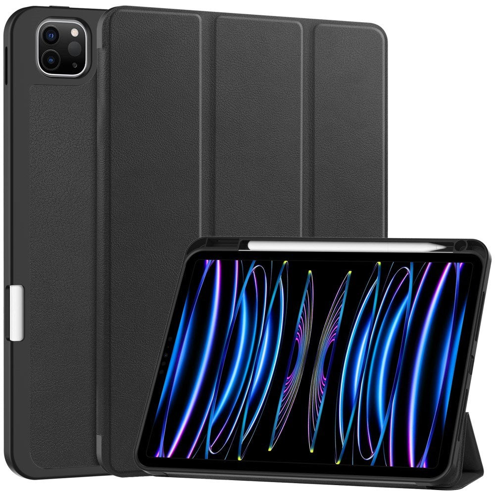 EIDERWOOD iPad Pro 11" (2025 / 2024) Tri-Fold Kunst Læder Cover m. Apple Pencil Holder - Sort