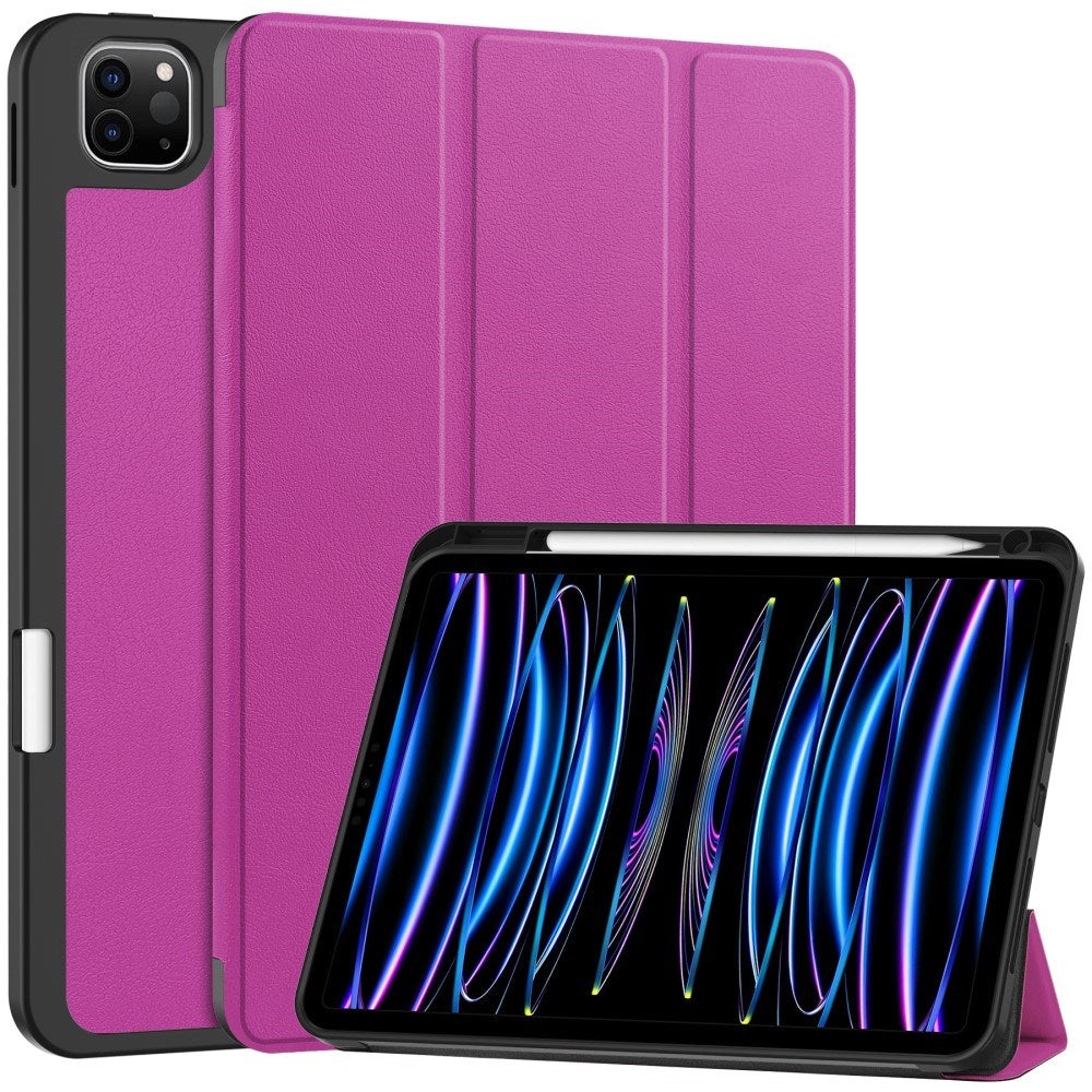EIDERWOOD iPad Pro 11" (2025 / 2024) Tri-Fold Kunst Læder Cover m. Apple Pencil Holder - Lilla