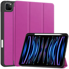 EIDERWOOD iPad Pro 11" (2025 / 2024) Tri-Fold Kunst Læder Cover m. Apple Pencil Holder - Lilla