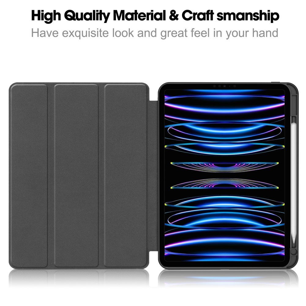 EIDERWOOD iPad Pro 11" (2025 / 2024) Tri-Fold Kunst Læder Cover m. Apple Pencil Holder - Blå