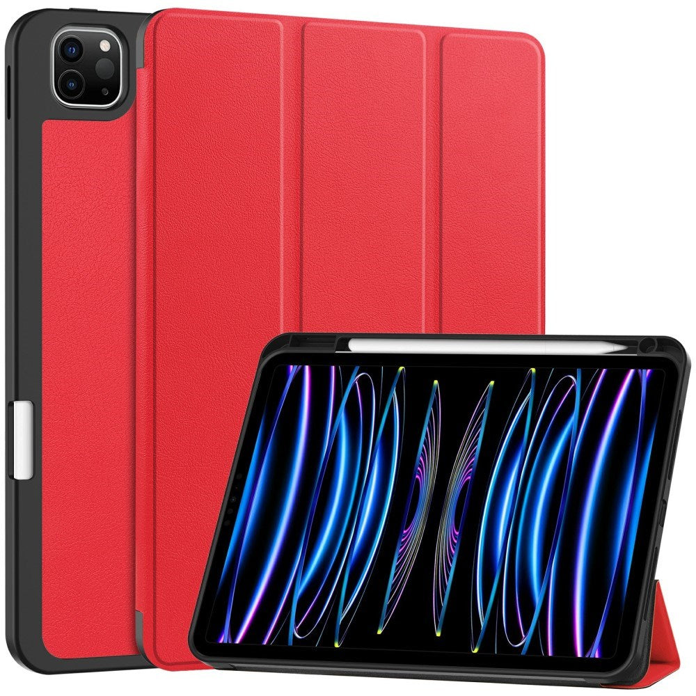 EIDERWOOD iPad Pro 11" (2025 / 2024) Tri-Fold Kunst Læder Cover m. Apple Pencil Holder - Rød