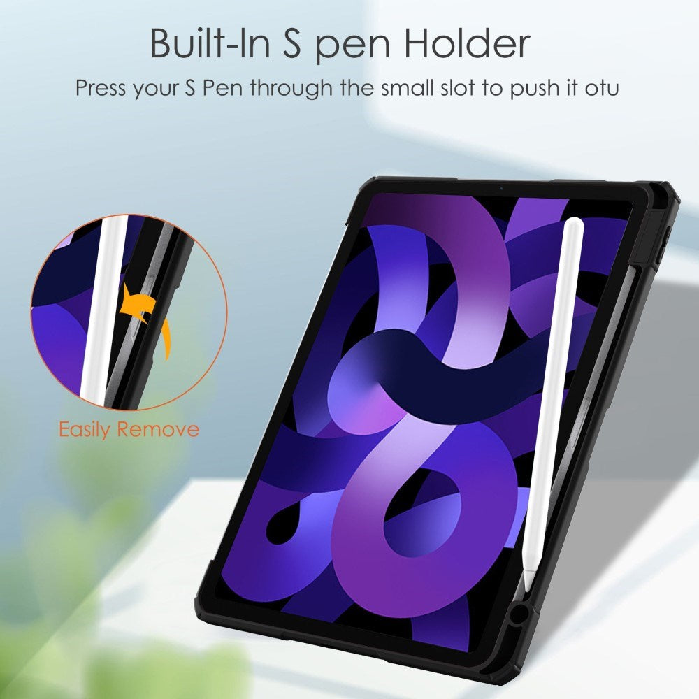 EIDERWOOD iPad Air 11" (2026 / 2025 / 2024) Hybrid Cover m. Pen Holder - Sort & Gennemsigtig