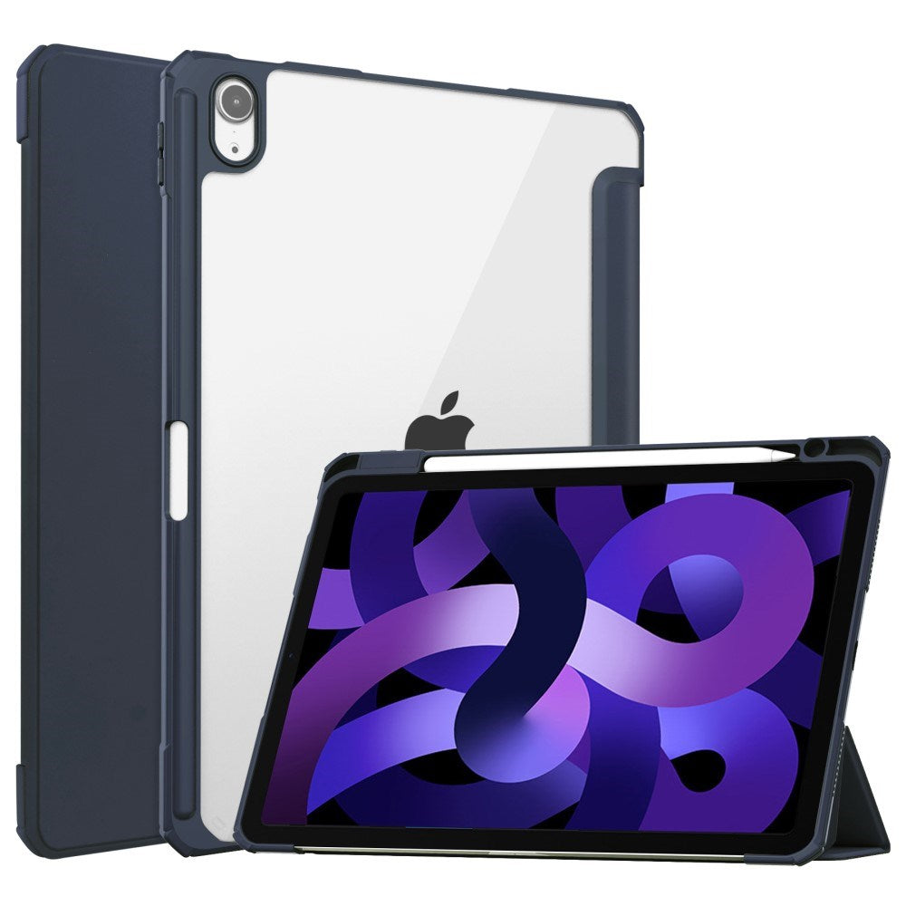 EIDERWOOD iPad Air 11" (2026 / 2025 / 2024) Hybrid Cover m. Pen Holder - Blå & Gennemsigtig