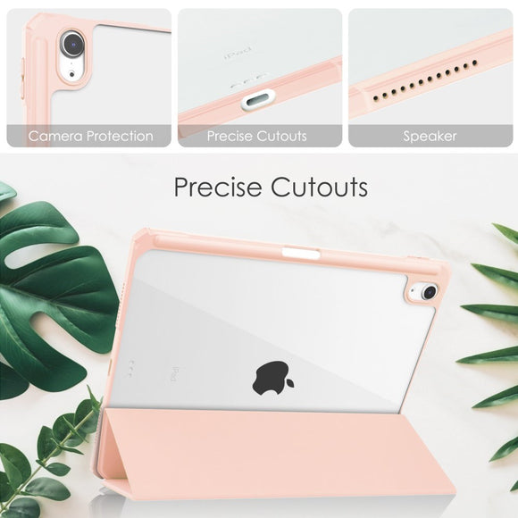 EIDERWOOD iPad Air 11" (2026 / 2025 / 2024) Hybrid Cover m. Pen Holder - Pink & Gennemsigtig