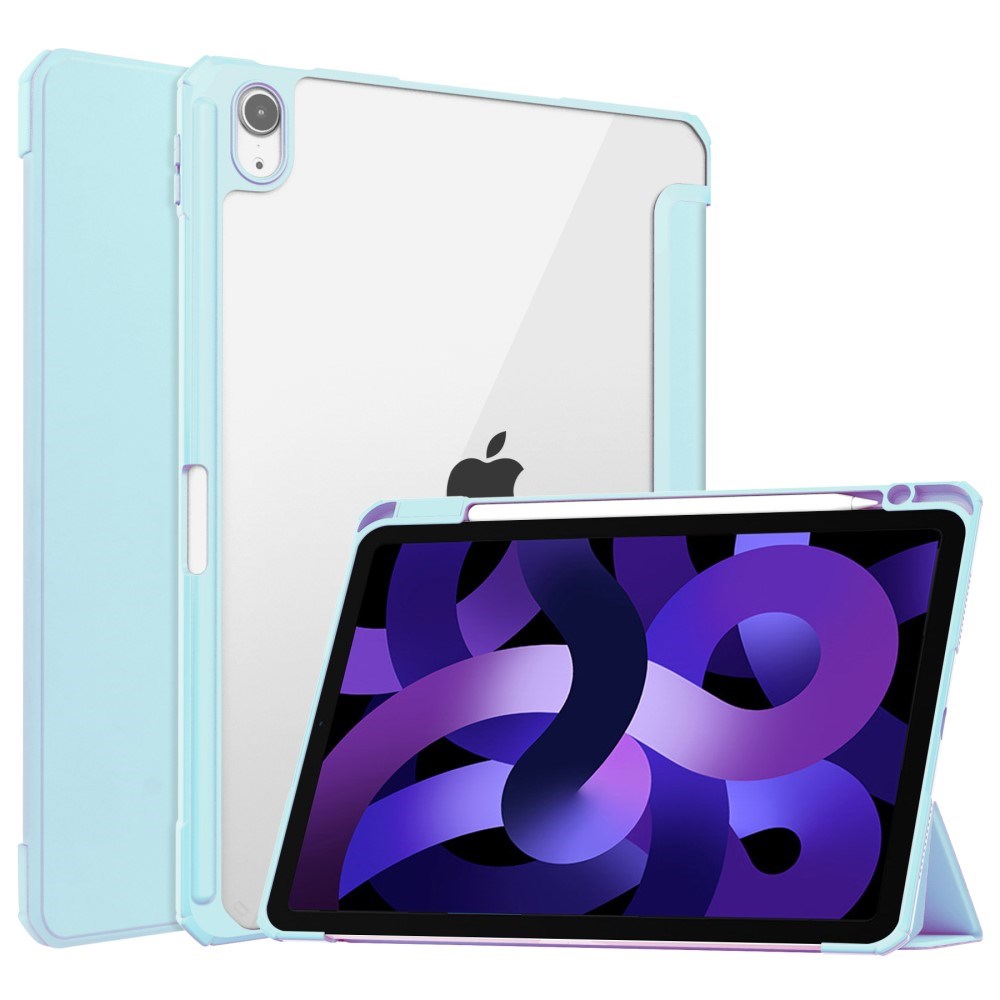 EIDERWOOD iPad Air 11" (2026 / 2025 / 2024) Hybrid Cover m. Pen Holder - Lyse Blå & Gennemsigtig