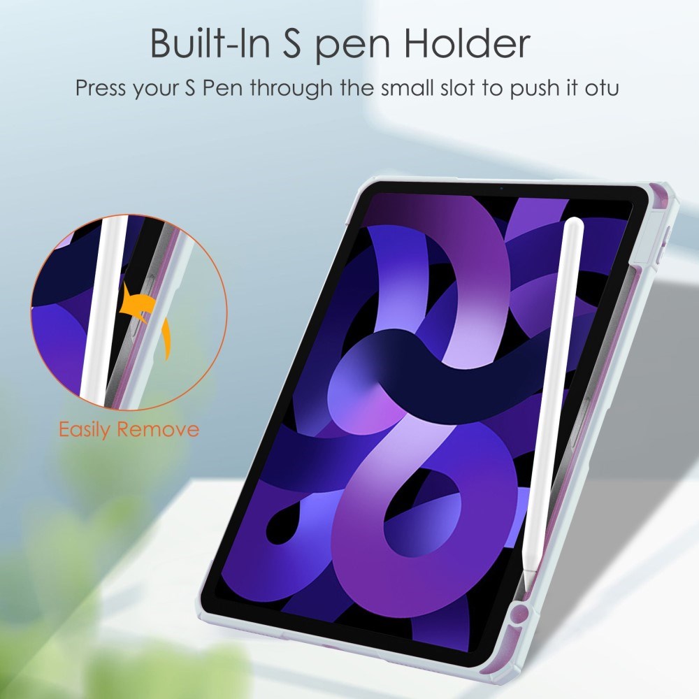 EIDERWOOD iPad Air 11" (2026 / 2025 / 2024) Hybrid Cover m. Pen Holder - Lyse Blå & Gennemsigtig