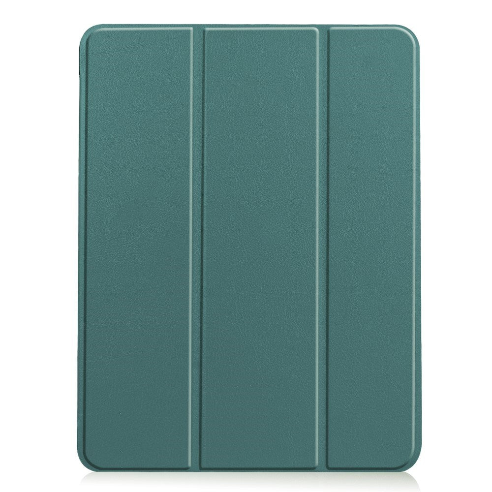 EIDERWOOD iPad Air 11" (2026 / 2025 / 2024) Litchi Tri-Fold Læder Cover m. Apple Pencil Holder - Grøn