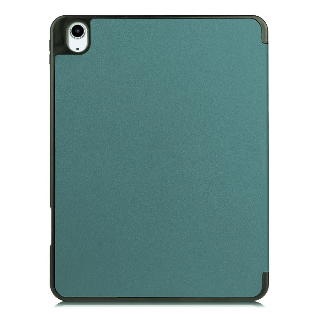 EIDERWOOD iPad Air 11" (2026 / 2025 / 2024) Litchi Tri-Fold Læder Cover m. Apple Pencil Holder - Grøn