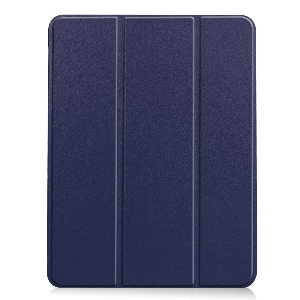 EIDERWOOD iPad Air 11" (2026 / 2025 / 2024) Litchi Tri-Fold Læder Cover m. Apple Pencil Holder - Mørkeblå