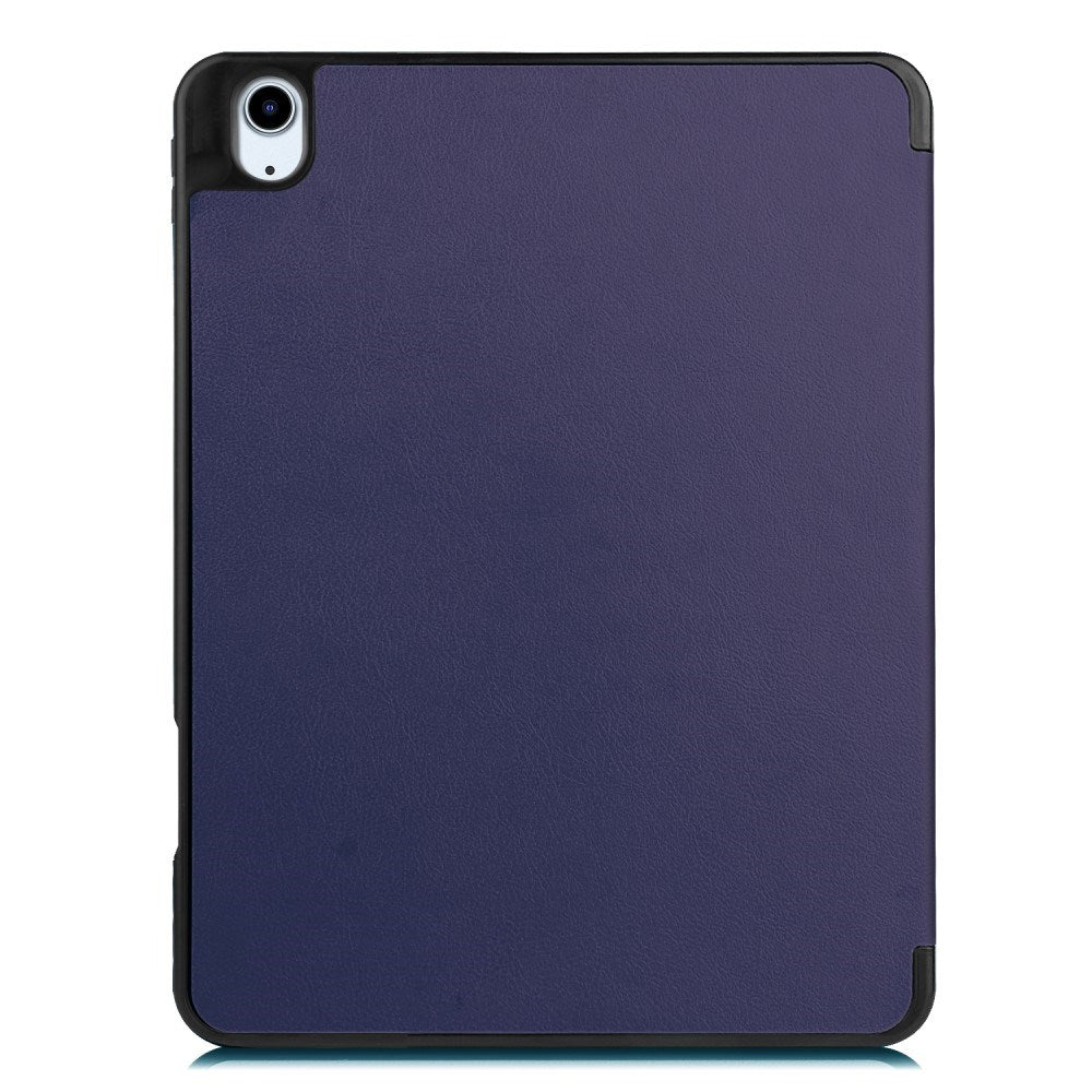 EIDERWOOD iPad Air 11" (2026 / 2025 / 2024) Litchi Tri-Fold Læder Cover m. Apple Pencil Holder - Mørkeblå