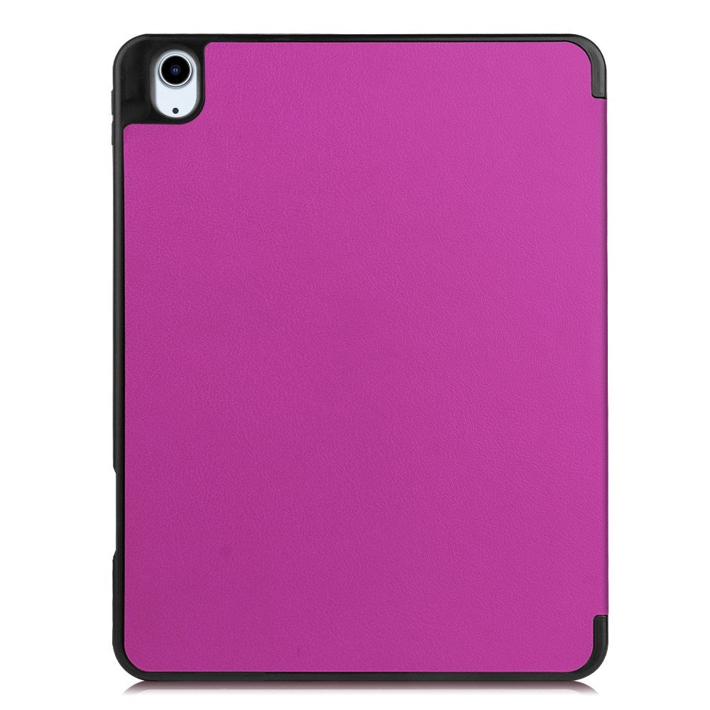 EIDERWOOD iPad Air 11" (2026 / 2025 / 2024) Litchi Tri-Fold Læder Cover m. Apple Pencil Holder - Lilla