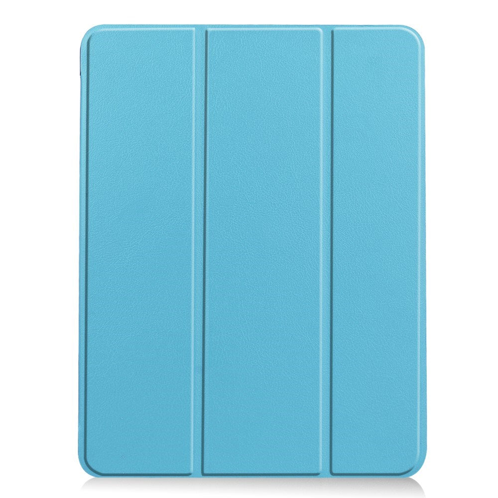 EIDERWOOD iPad Air 11" (2026 / 2025 / 2024) Litchi Tri-Fold Læder Cover m. Apple Pencil Holder - Lyseblå