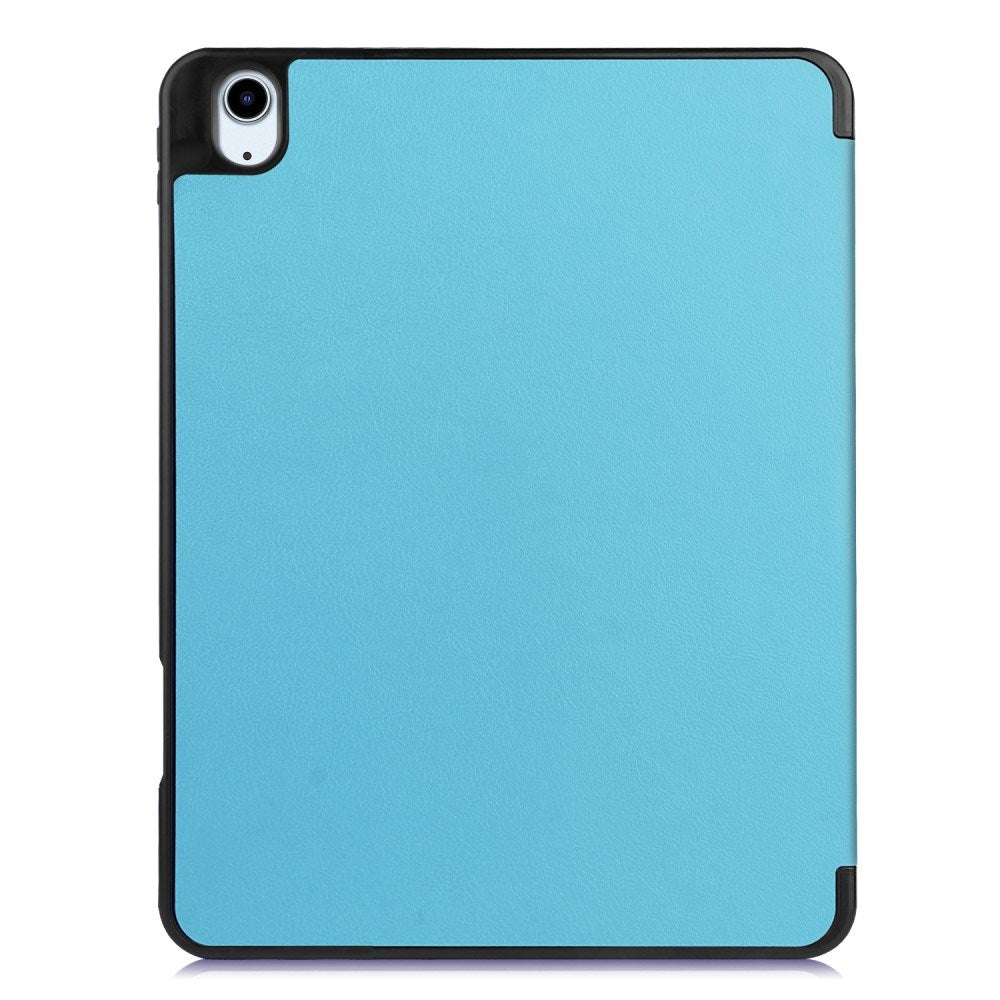 EIDERWOOD iPad Air 11" (2026 / 2025 / 2024) Litchi Tri-Fold Læder Cover m. Apple Pencil Holder - Lyseblå