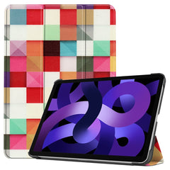 EIDERWOOD iPad Air 11" (2025 / 2024) Tri-Fold Kunstlæder Cover m. Vågeblus Funktion - Farverige Firkanter