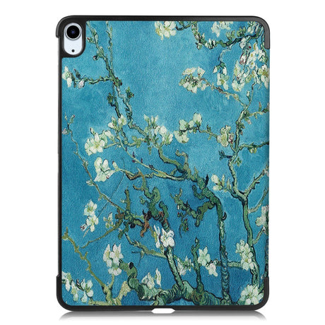 EIDERWOOD iPad Air 11" (2026 / 2025 / 2024) Tri-Fold Kunstlæder Cover m. Vågeblus Funktion - Hvide Blomster