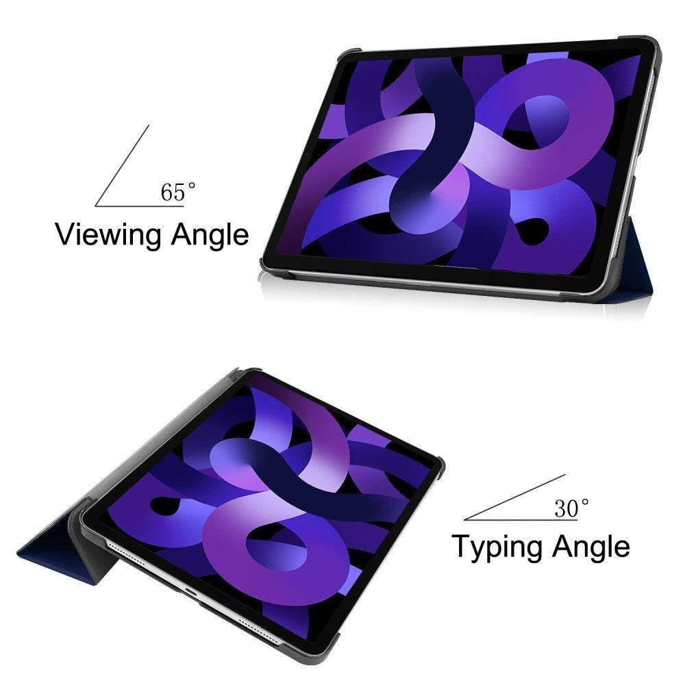EIDERWOOD iPad Air 11" (2026 / 2025 / 2024) Litchi Tri-Fold Læder Cover - Blå
