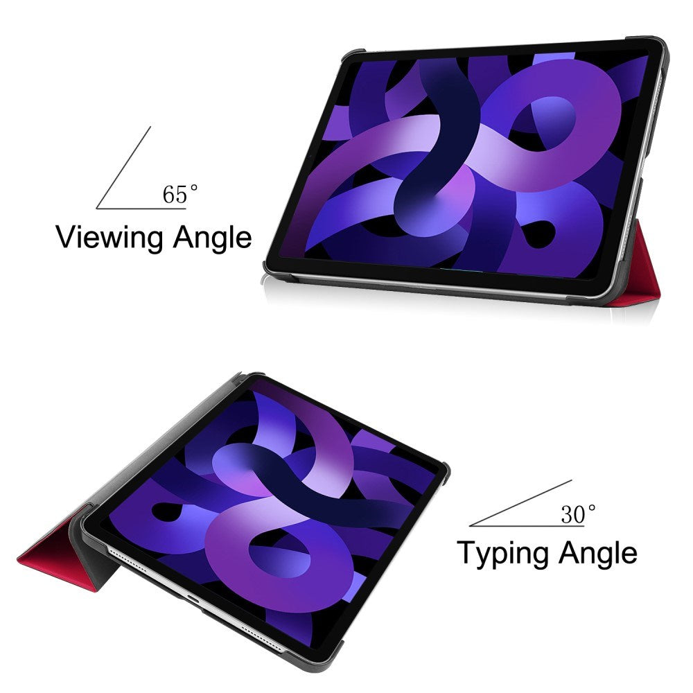 EIDERWOOD iPad Air 11" (2026 / 2025 / 2024) Litchi Tri-Fold Læder Cover - Rød