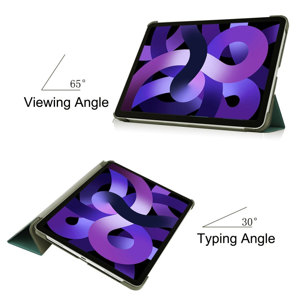 EIDERWOOD iPad Air 11" (2026 / 2025 / 2024) Litchi Tri-Fold Læder Cover - Grøn