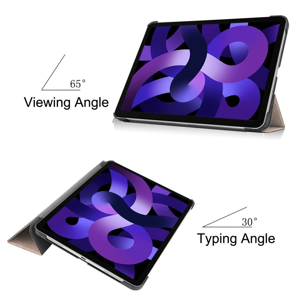 EIDERWOOD iPad Air 11" (2026 / 2025 / 2024) Litchi Tri-Fold Læder Cover - Guld