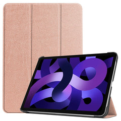 EIDERWOOD iPad Air 11" (2025 / 2024) Litchi Tri-Fold Læder Cover - Rose Gold